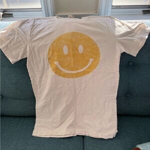 Bella Canvas Cream Tee with Yellow Smiley